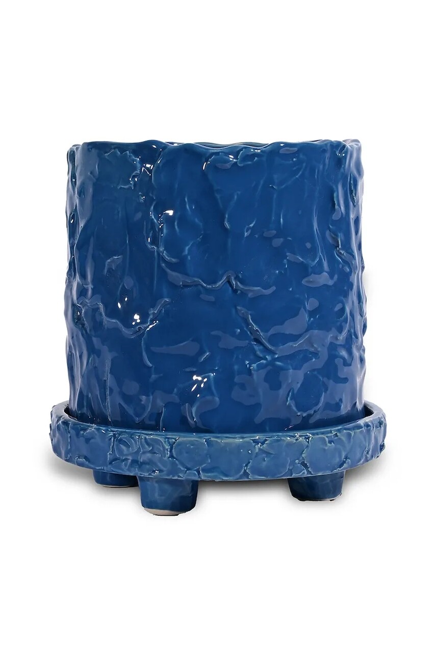 Kvetináč s podšálkou Byon x Emma Widell, Muddy 18 cm S modrá farba