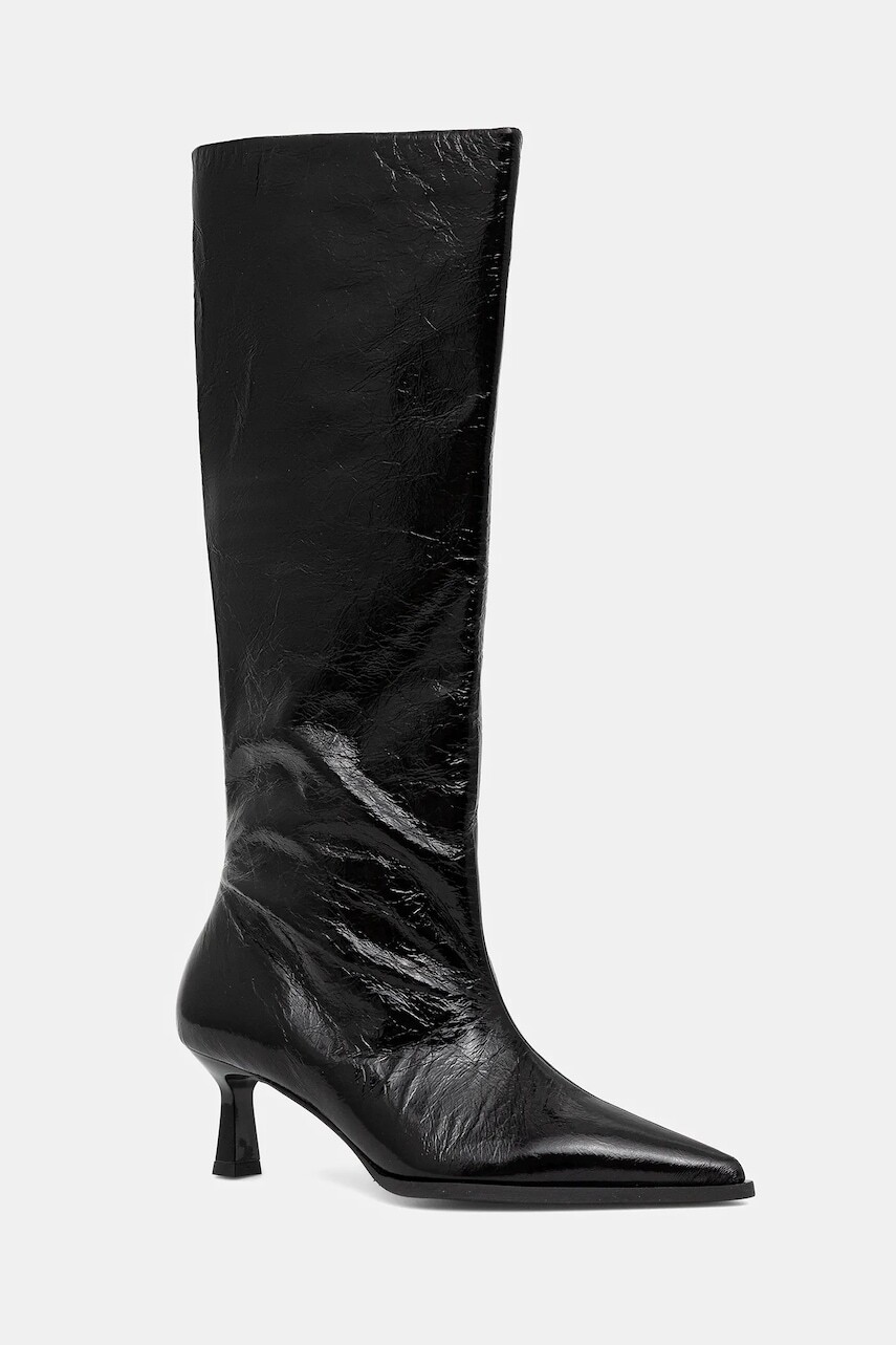 Kožené čižmy Billi Bi čierna farba, na vysokom podpätku, A9354 260