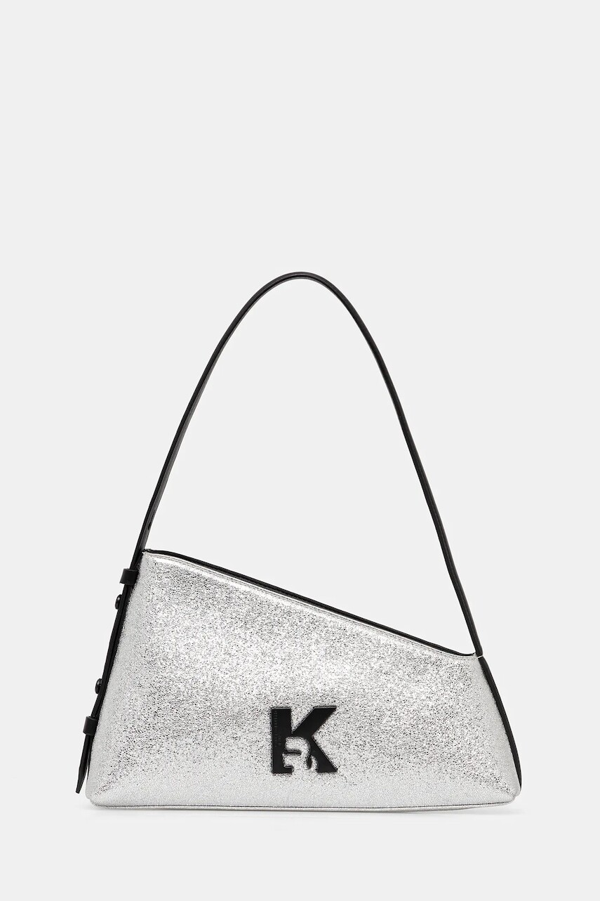 Kabelka Karl Lagerfeld Jeans strieborná farba, A4W30155