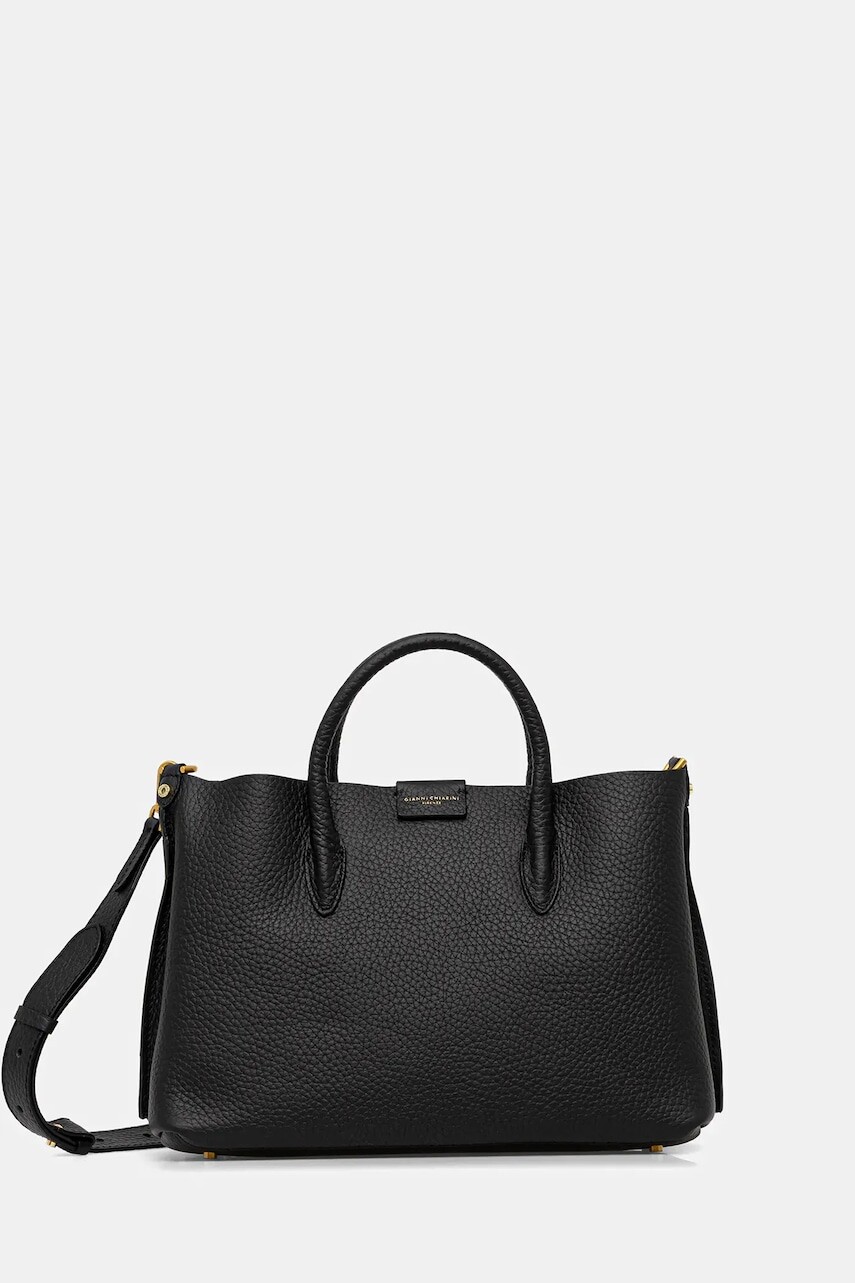 Kožená kabelka Gianni Chiarini ARETHA čierna farba, BS.11832.RNGDBL