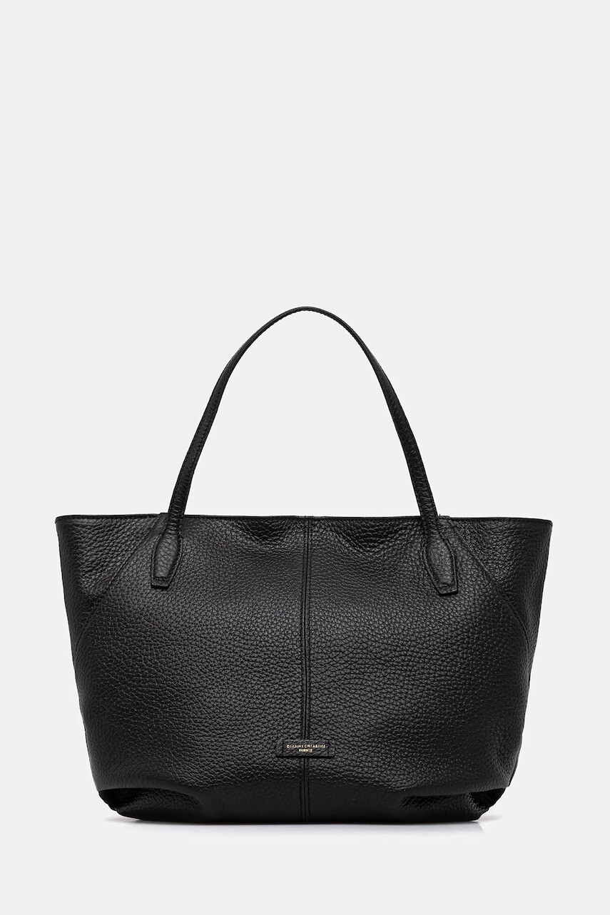Kožená kabelka Gianni Chiarini NATASHA čierna farba, BS.11819.TKL