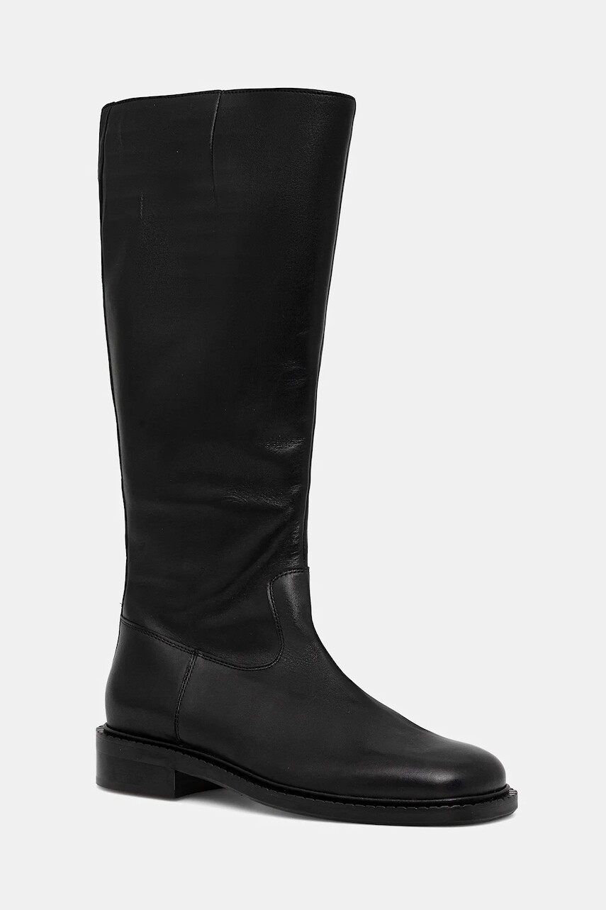 Kožené čižmy Billi Bi čierna farba, na plochom podpätku, A9136 880