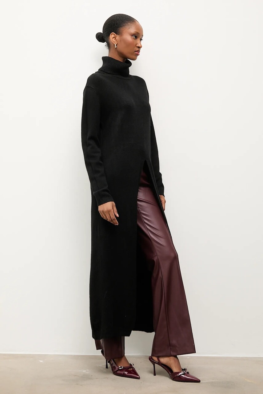 Sveter Answear.LAB čierna farba, s rolákom