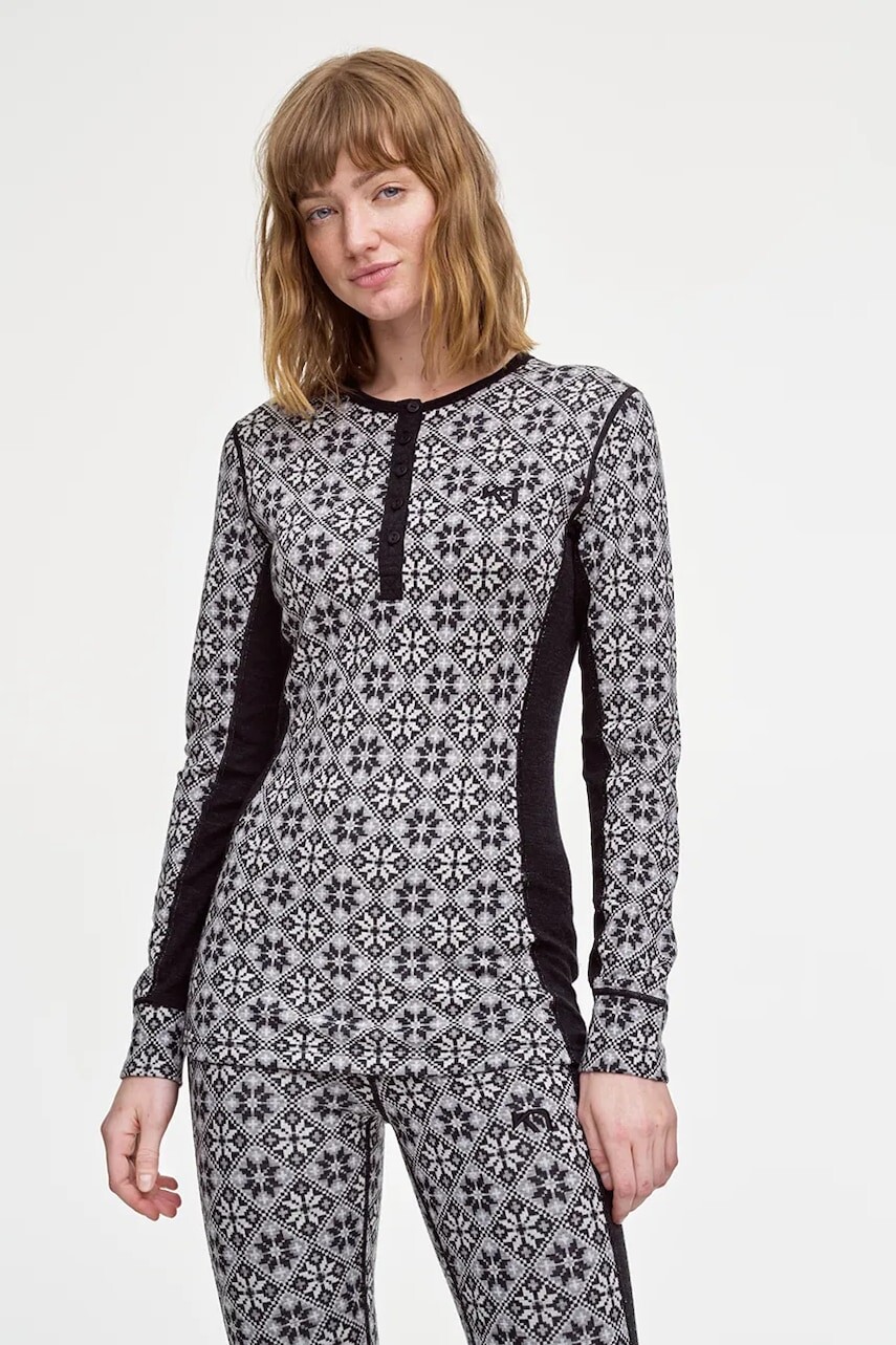 Funkčné tričko s dlhým rukávom Kari Traa ROSE čierna farba, 622692