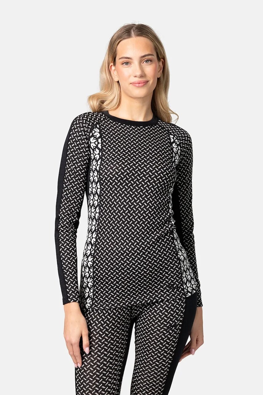 Funkčné tričko s dlhým rukávom Kari Traa LEKKER čierna farba, 623587