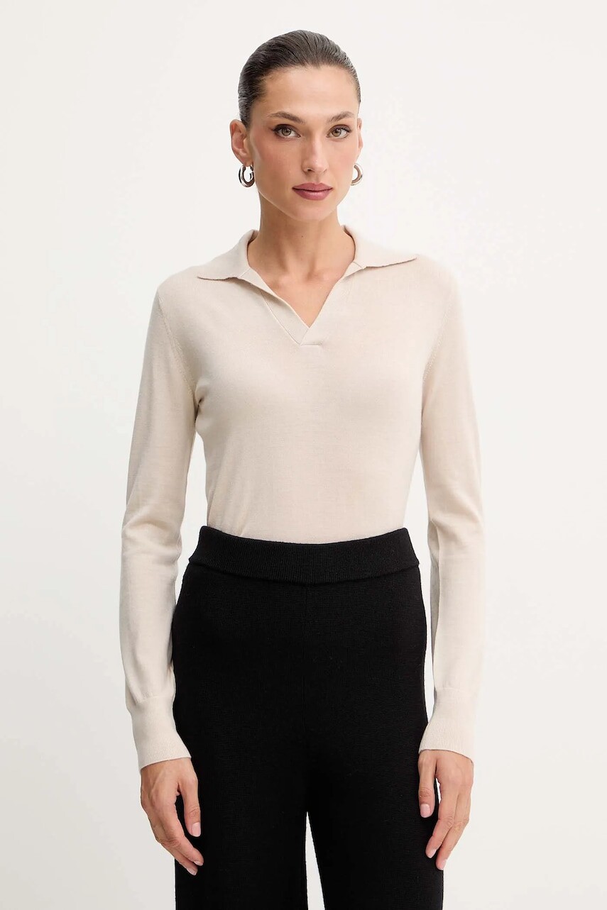 Vlnený sveter Weekend Max Mara CAPPA béžová farba, ľahký, 2525366052600