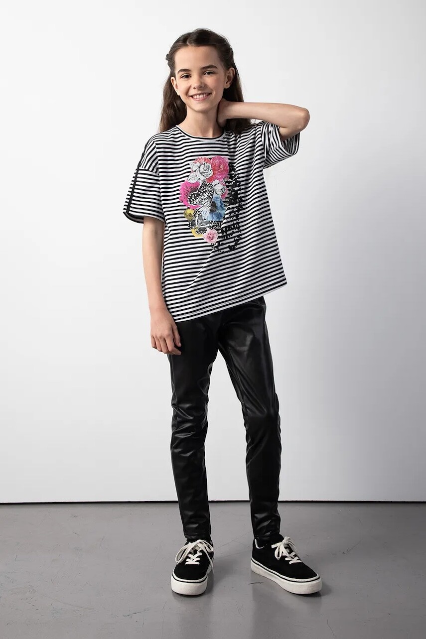 Detské legíny Coccodrillo čierna farba, jednofarebné, CRAFT PUNK GIRL JUNIOR