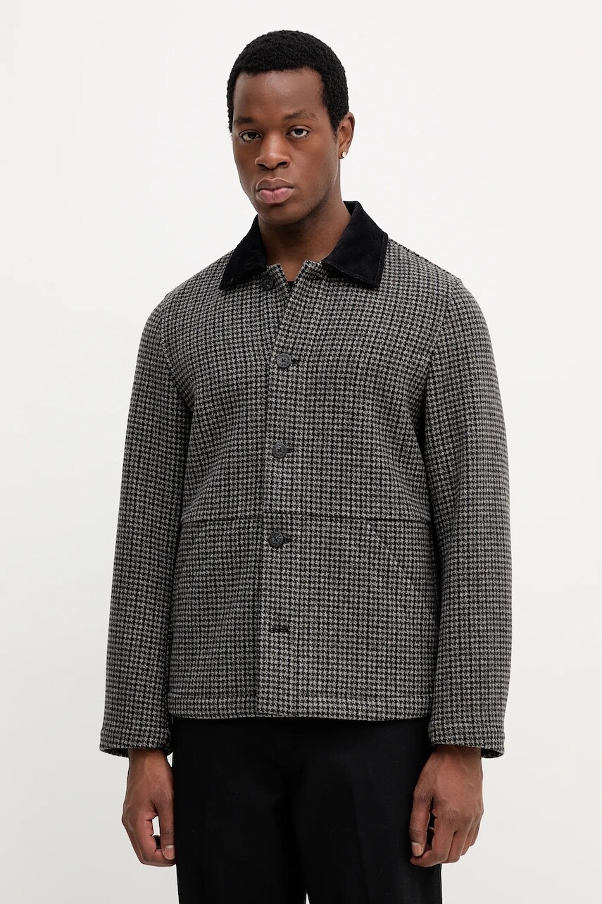 Bunda s prímesou vlny Marc O'Polo čierna farba, prechodná, 5000006905