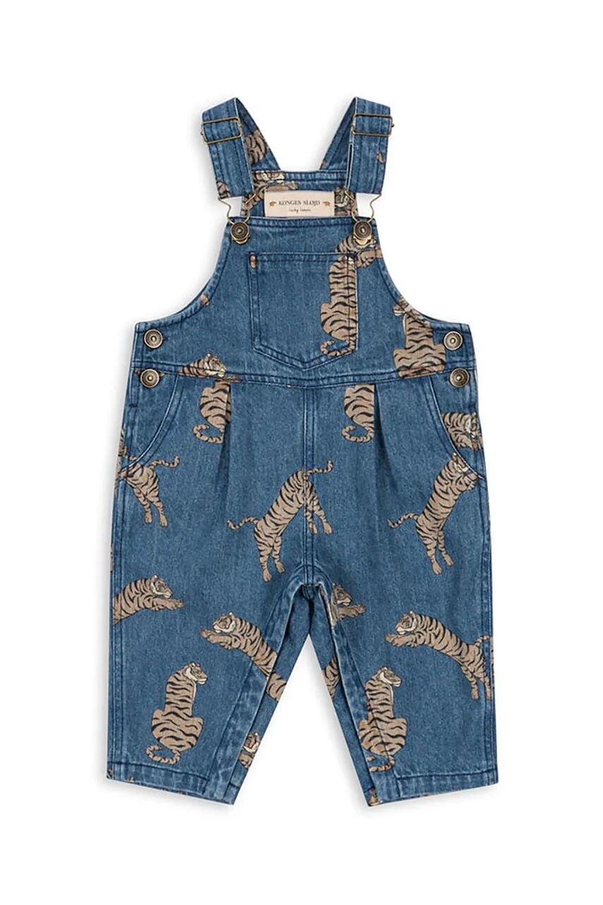 Detské bavlnené nohavice na traky Konges Sløjd MAGOT OVERALLS GOTS KS103888