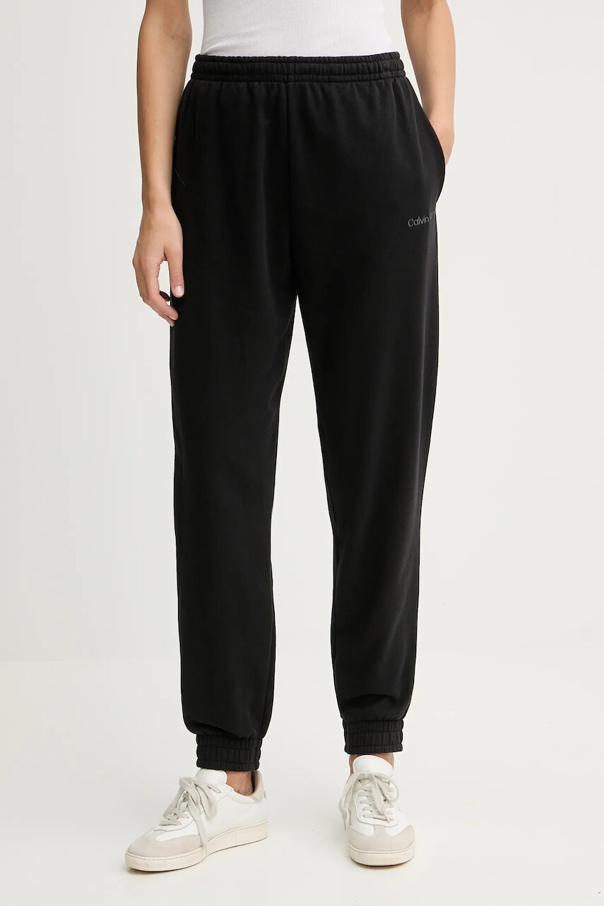 Nohavice Calvin Klein Underwear čierna farba, melanžová, LV00QS7515