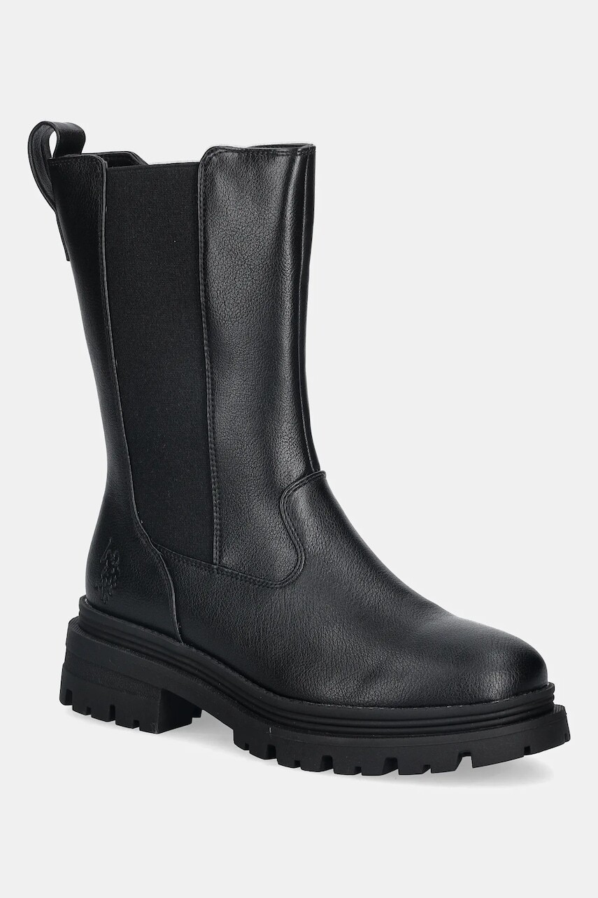 Topánky chelsea U.S. Polo Assn. ALICYA004 čierna farba, na plochom podpätku, ALICYA004W/EY1