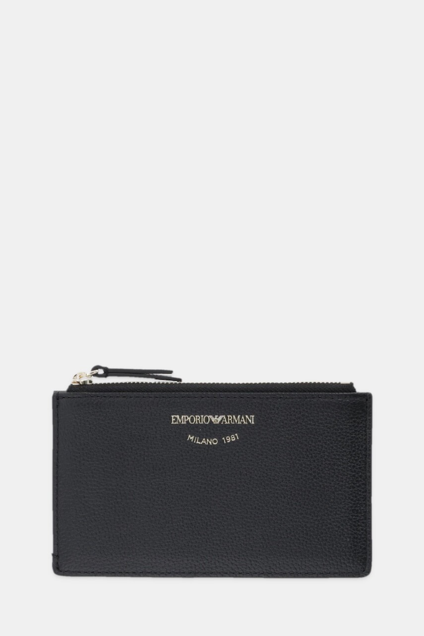 Kožená peňaženka Emporio Armani čierna farba, EW003035 AF19568