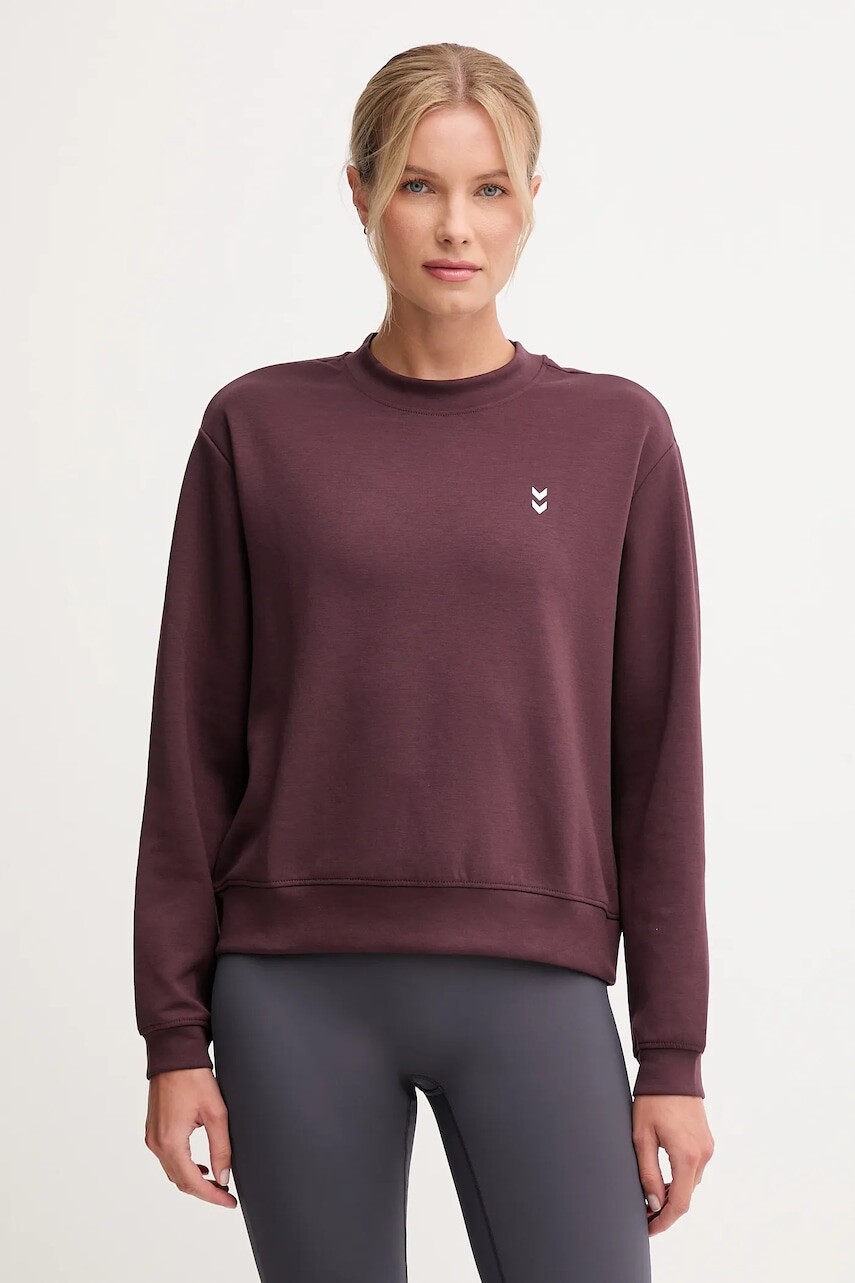 Mikina na jogu Hummel bordová farba, jednofarebná, 230489