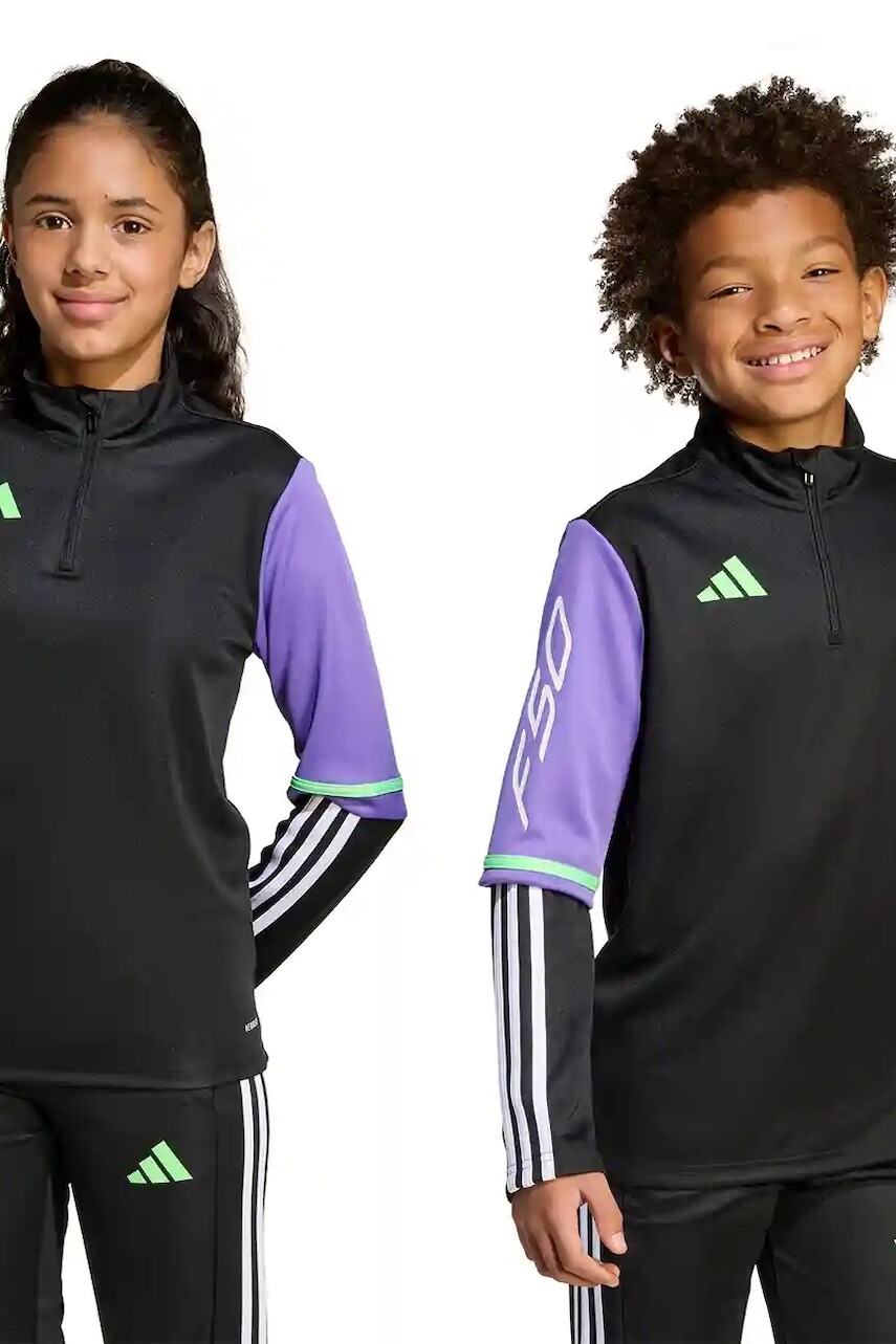 Detská mikina adidas Performance čierna farba, s potlačou, JY5965