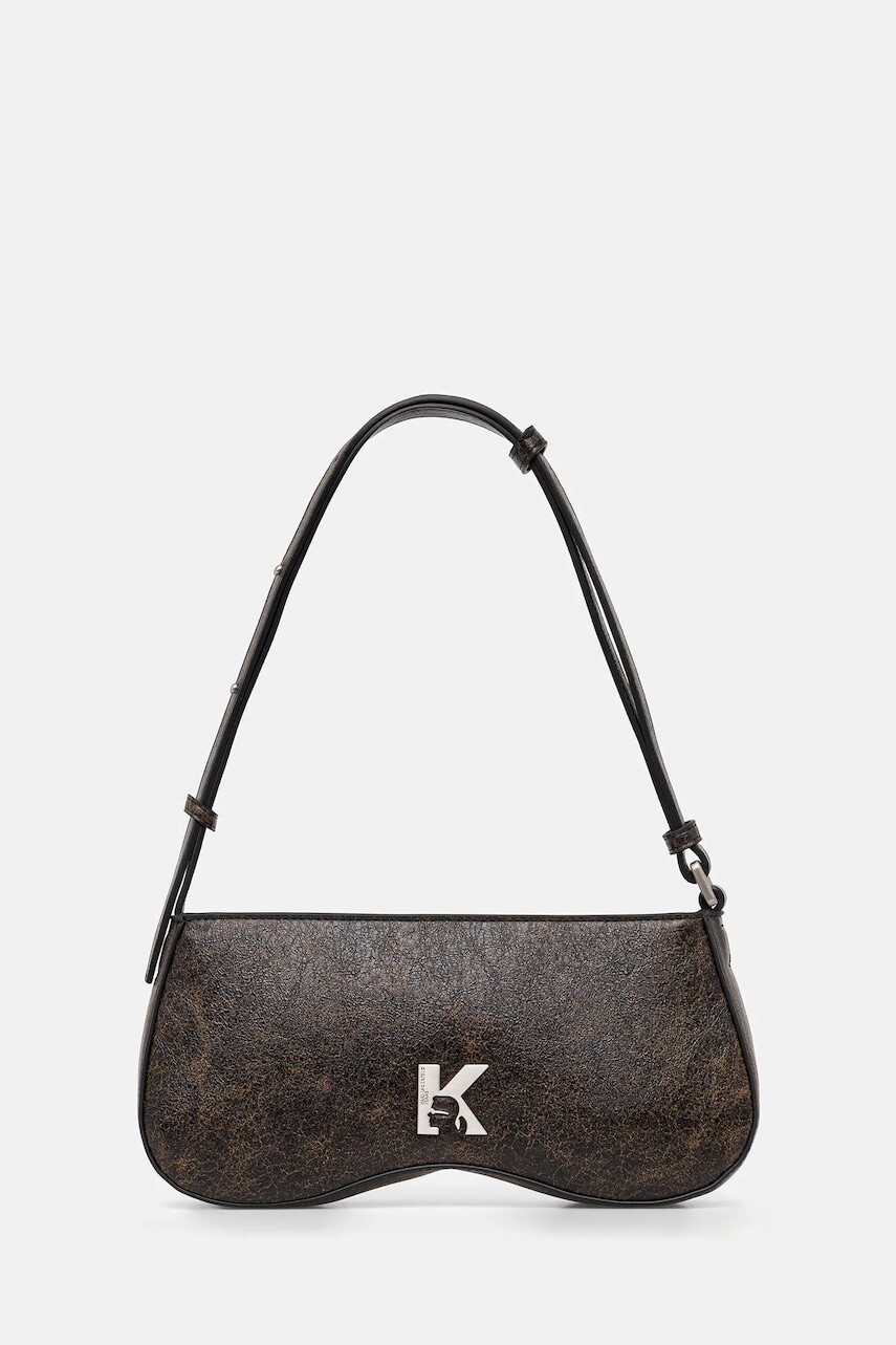 Kabelka Karl Lagerfeld Jeans hnedá farba, A4W30281