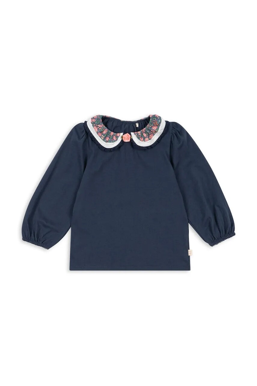 Detská bavlnená blúzka Konges Sløjd PAMI BLOUSE GOTS tmavomodrá farba, jednofarebná, KS103955