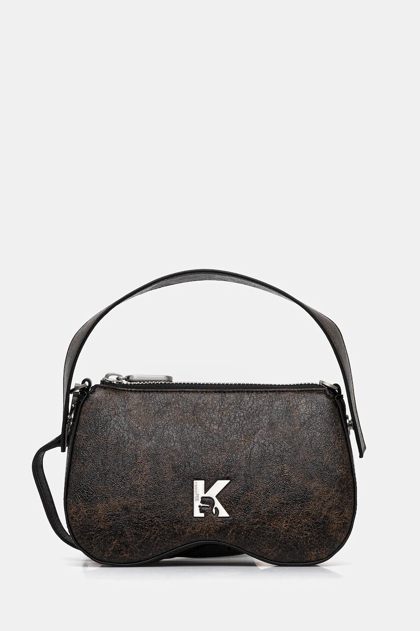 Kabelka Karl Lagerfeld Jeans hnedá farba, A4W30282