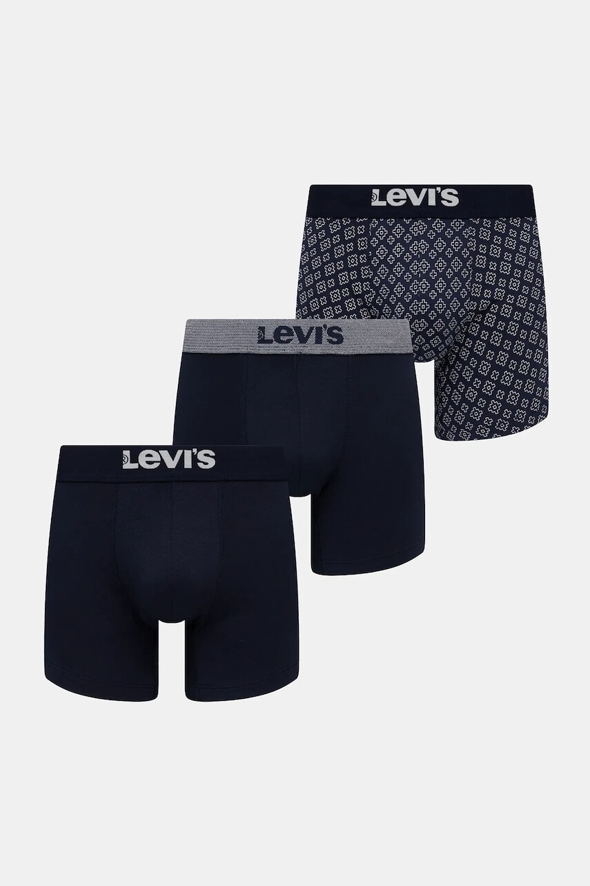 Boxerky Levi's 3-pak tmavomodrá farba, 37149-1186