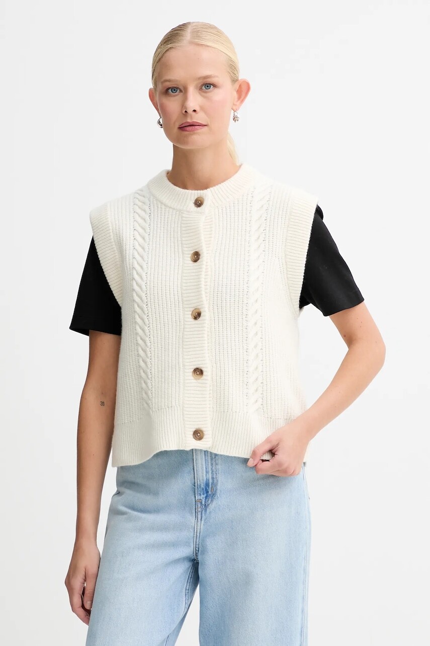 Vesta s prímesou vlny Levi's béžová farba, teplé, 0038D