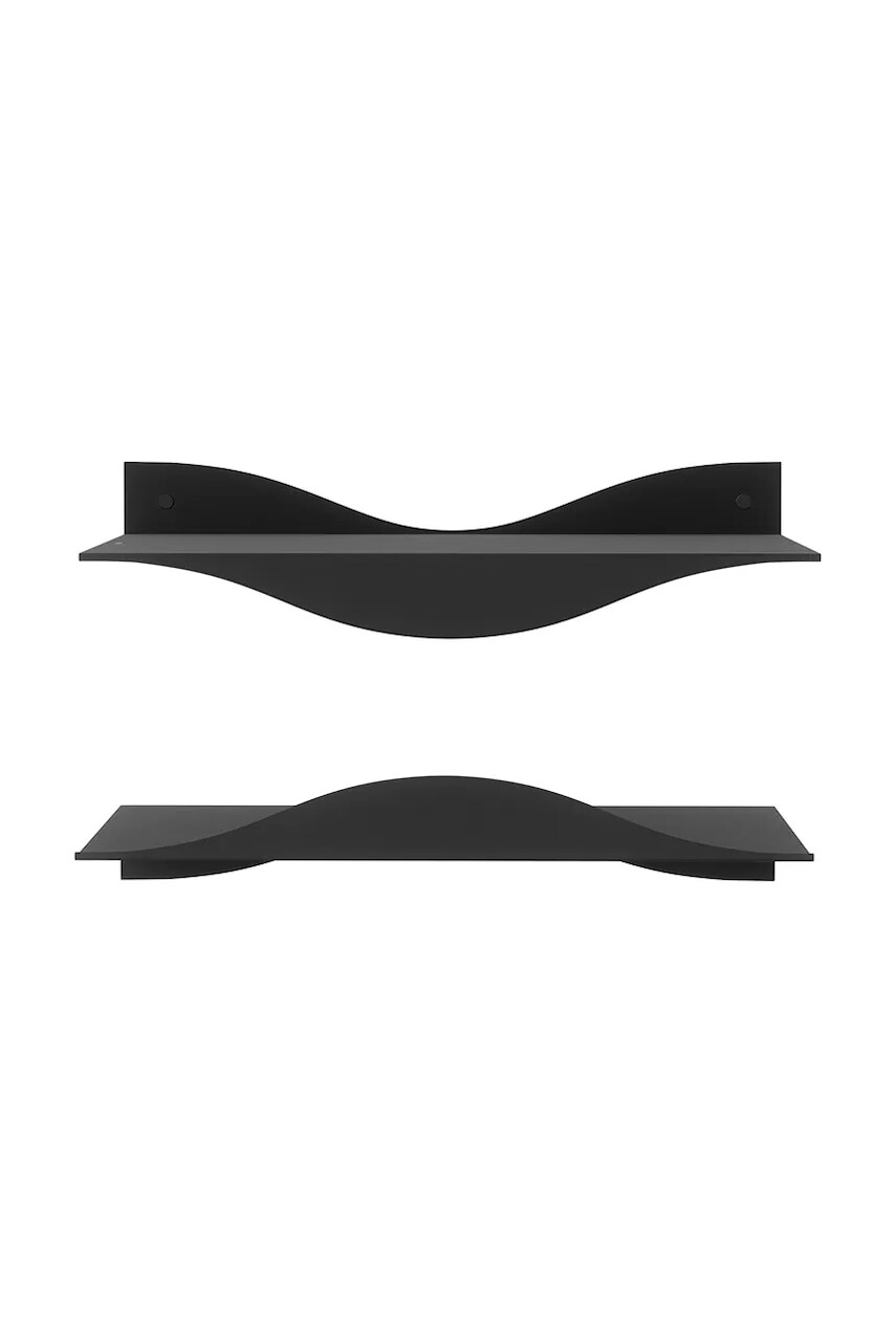 Nástenná polica Umbra Surf 43,1 x 17,7 x 9,9 cm 2-pak čierna farba