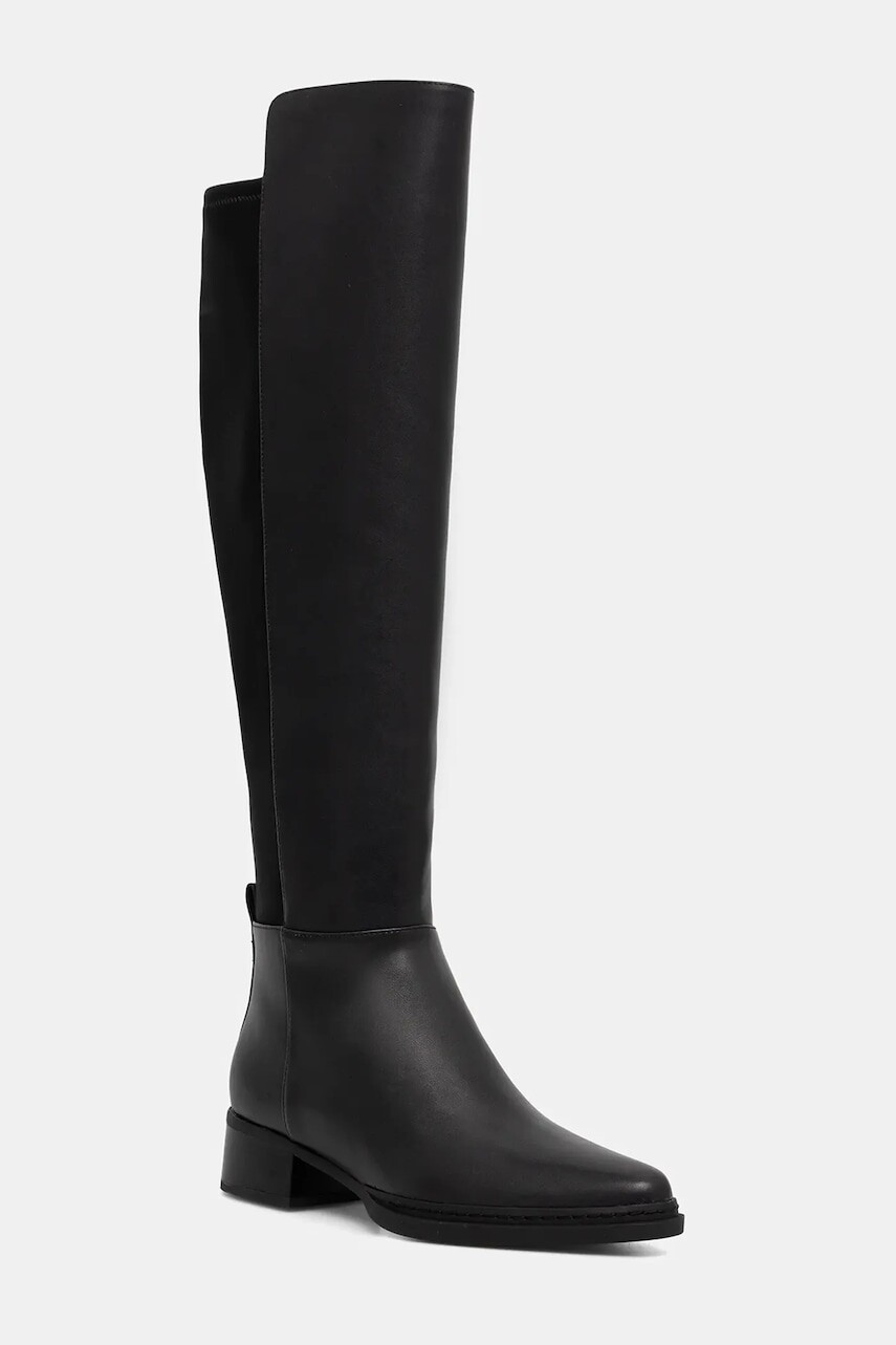 Vysoké čižmy MICHAEL Michael Kors Lex čierna farba, na plochom podpätku, 40F5LXMB5L.001