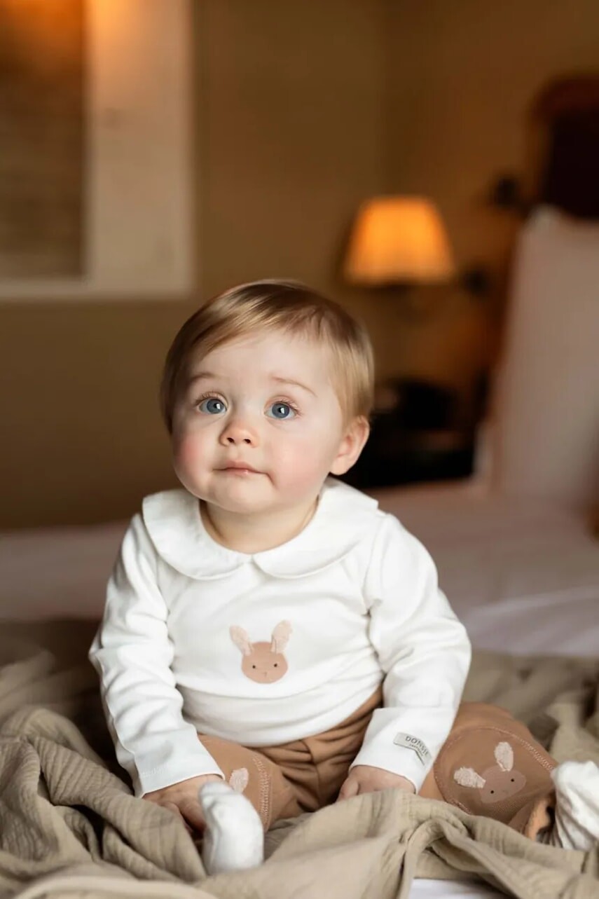 Bavlnené body pre bábätká Donsje Davo Bodysuit Fluffy Bunny 3030109