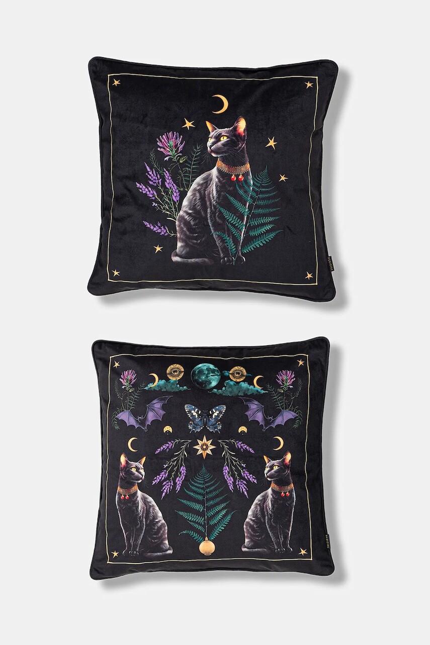 Dekoratívna obliečka na vankúš Medicine 2-pak čierna farba