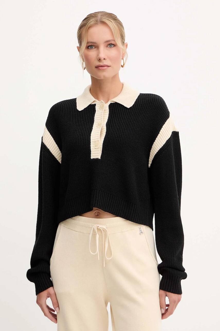 Sveter s prímesou vlny Patrizia Pepe čierna farba, 2K0353 K298