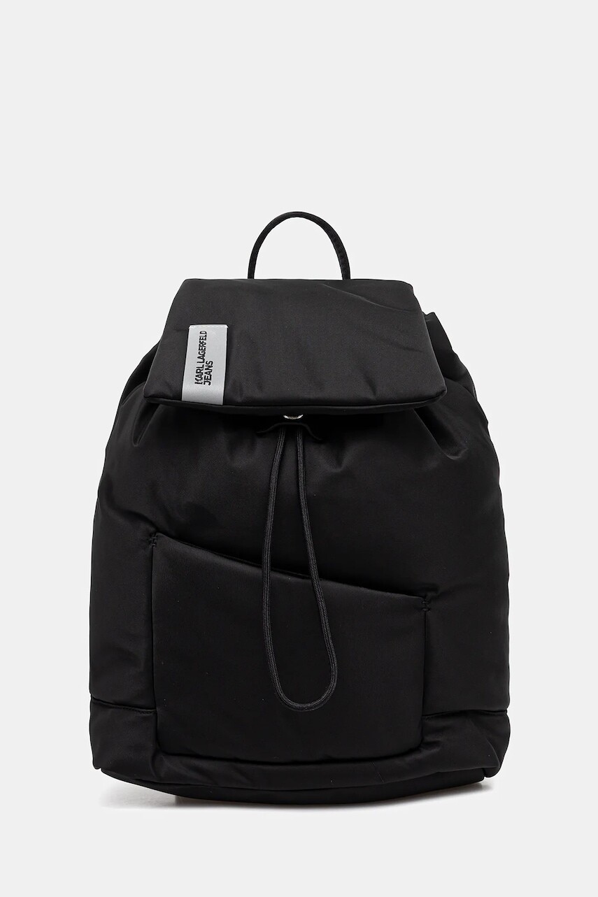 Ruksak Karl Lagerfeld Jeans dámsky, čierna farba, veľký, jednofarebný, A4W30177