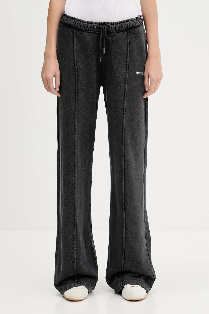 Bavlnené tepláky Guess Jeans šedá farba, jednofarebné, W5BB57 KCPR1