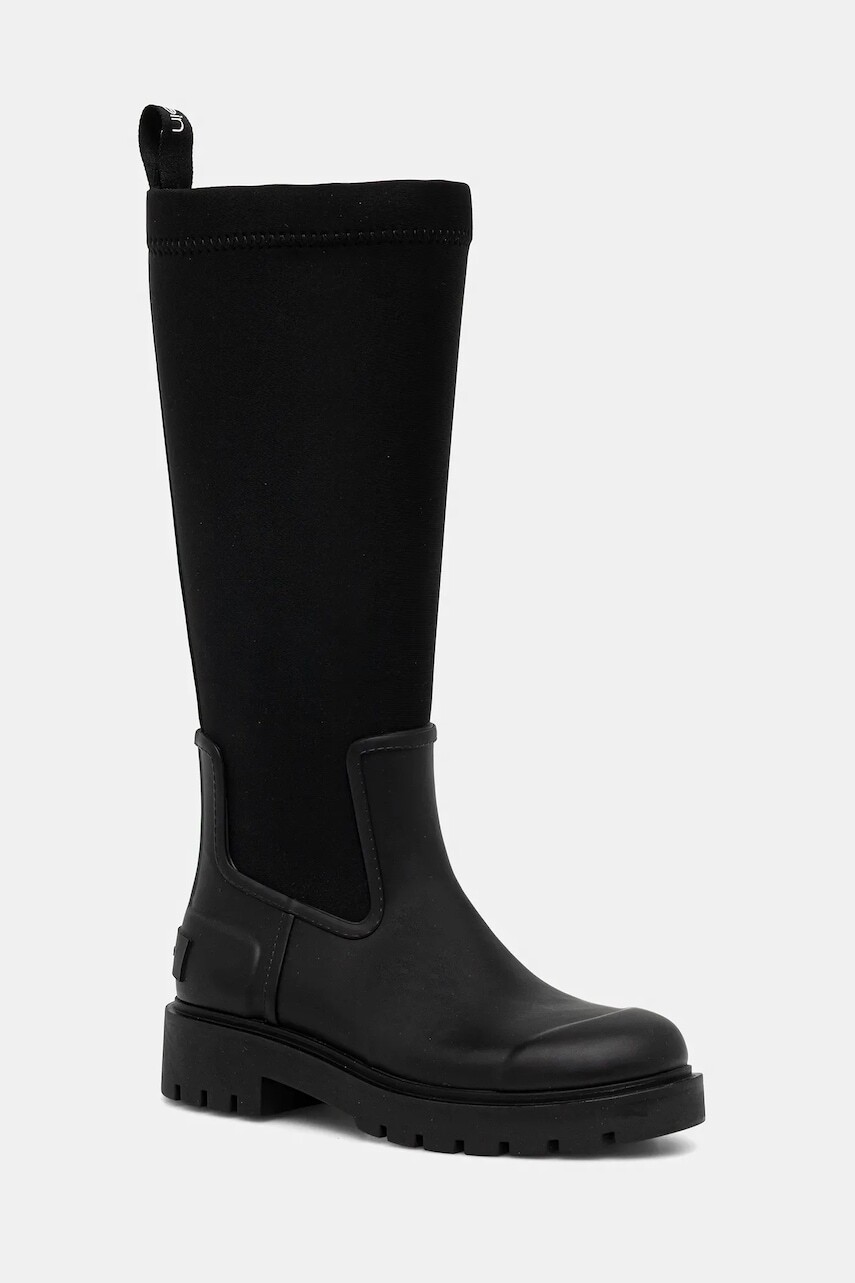 Gumáky Calvin Klein HIGH RAINBOOT NEOPRENE čierna farba, YW0YW02002