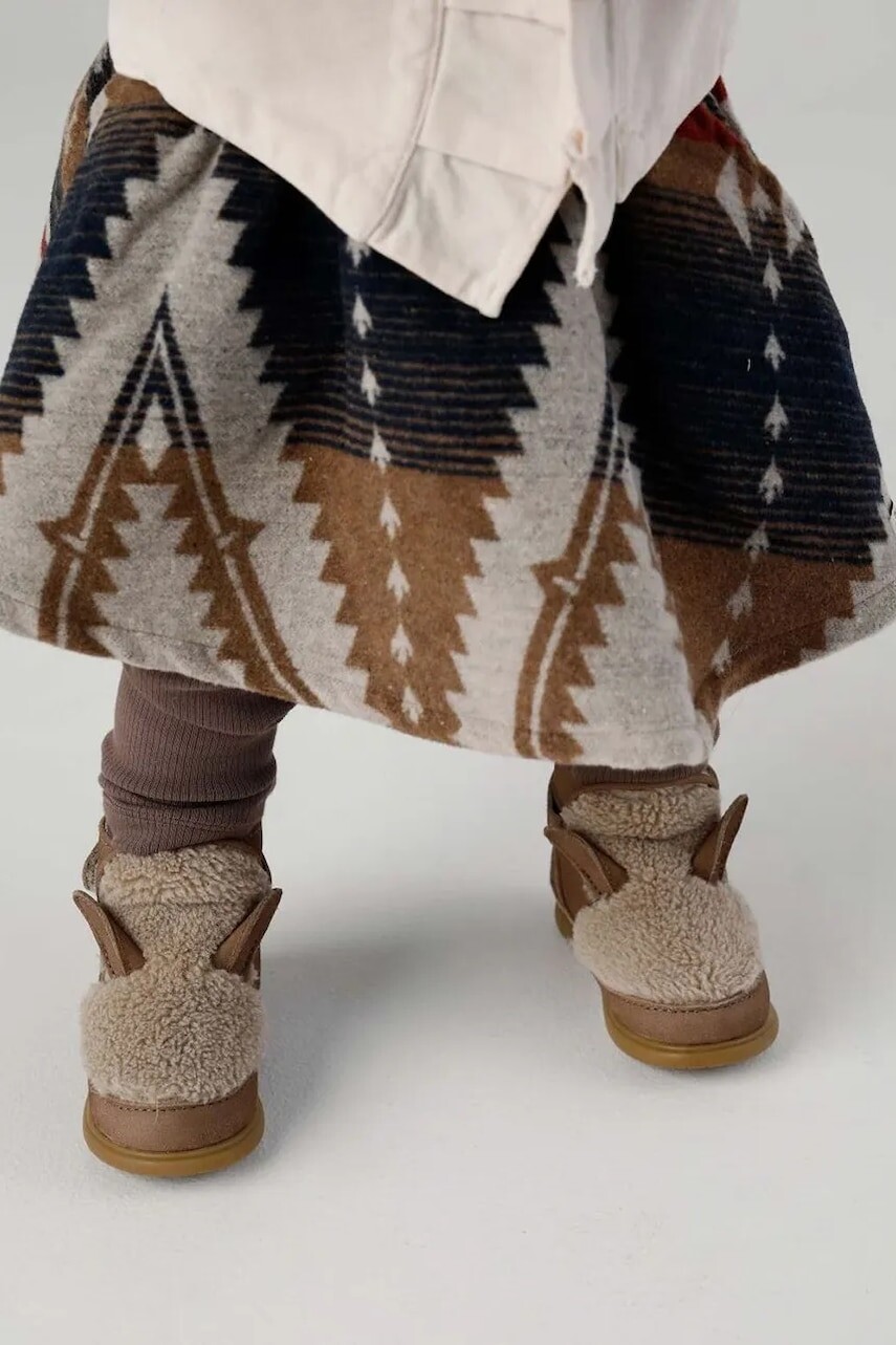 Topánky pre bábätká Donsje Roumi Shoes Alpaca hnedá farba, 1500901