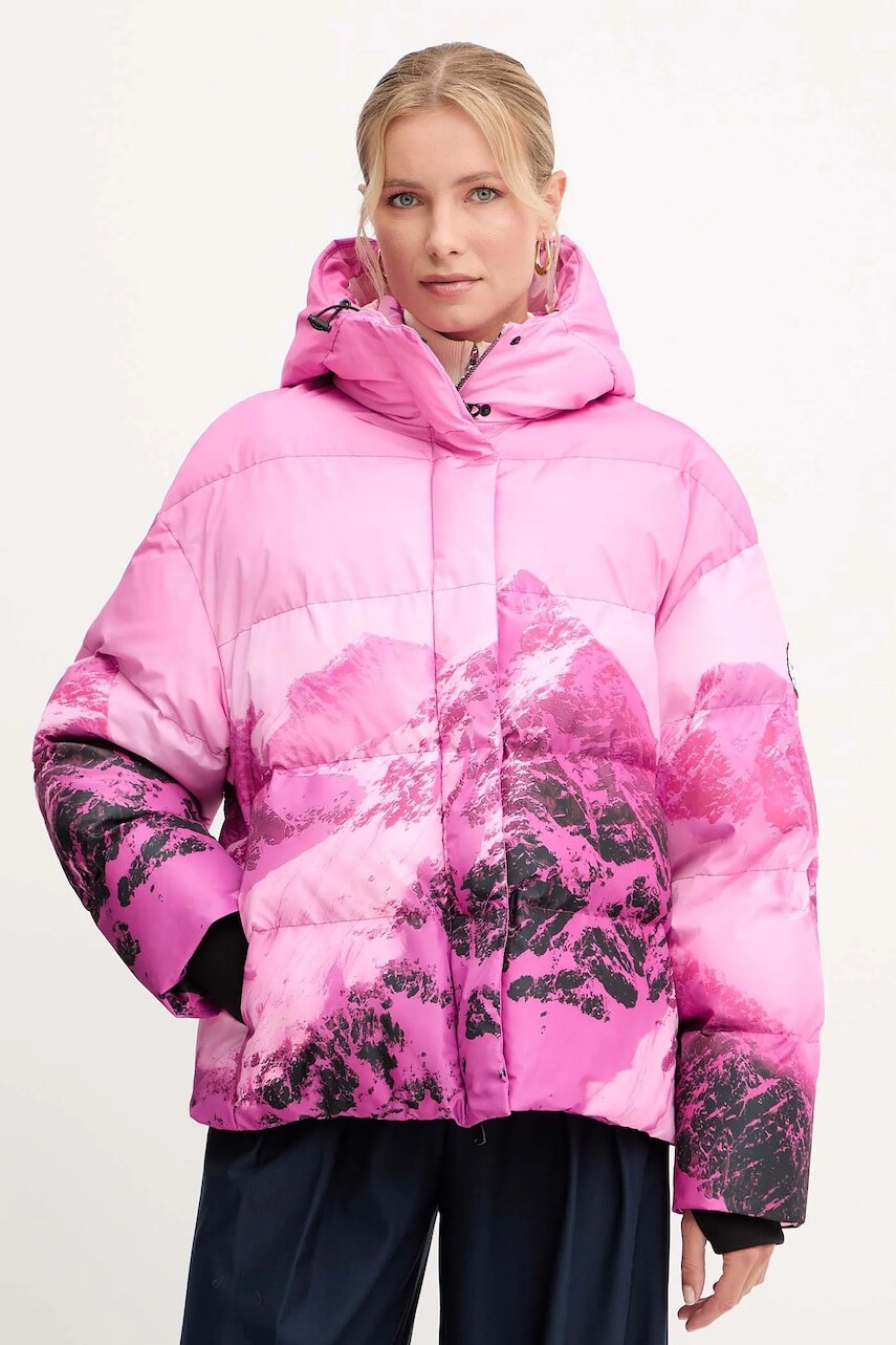 Bunda Patrizia Pepe ružová farba, zimná, oversize, 2O0206 A667