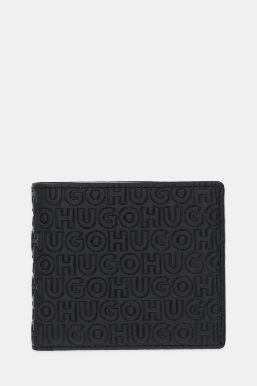 Kožená peňaženka HUGO čierna farba, 50552780