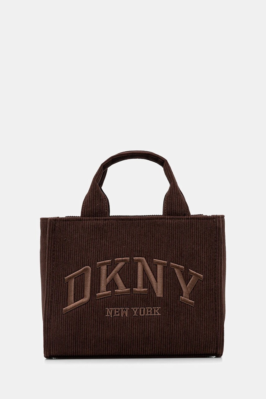 Menčestrová taška Dkny HADLEE hnedá farba, R53ADC80