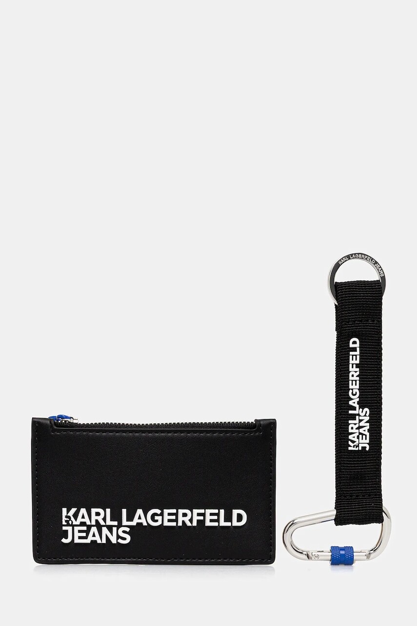 Peňaženka a kľúčenka Karl Lagerfeld Jeans čierna farba, A4M32065
