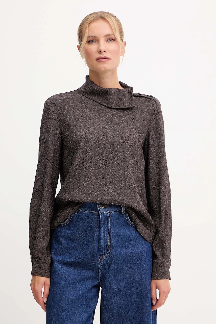 Blúzka Patrizia Pepe hnedá farba, jednofarebná, 2C1657 A646