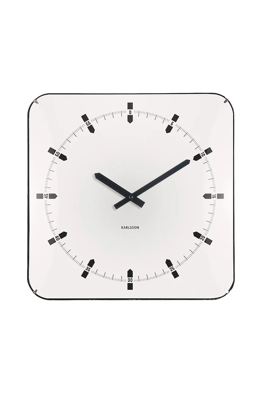 Nástenné hodiny Karlsson Sucinto Dome Square 35 x 4,5 cm zelená farba