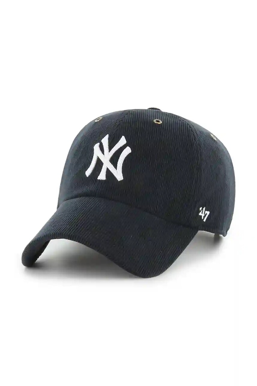 Menčestrová baseballová čiapka 47 brand MLB New York Yankees čierna farba, B-TCDCU17IWS-BK