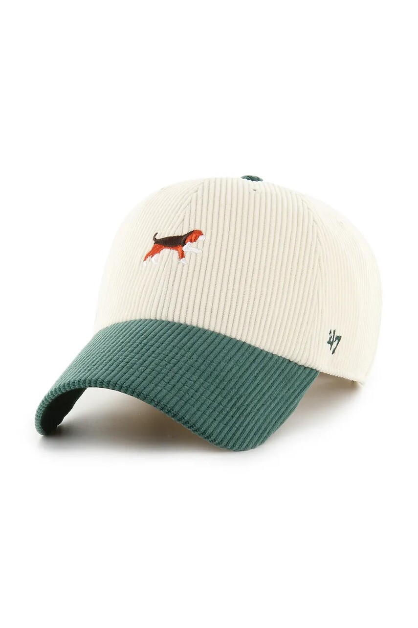 Menčestrová baseballová čiapka 47 brand Dog Cord Base Runner béžová farba, XXD-TCBRT02EWS-NT