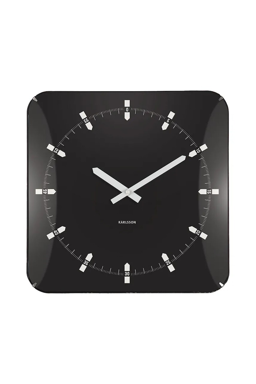 Nástenné hodiny Karlsson Sucinto Dome Square 35 x 35 x 4,5 cm zelená farba