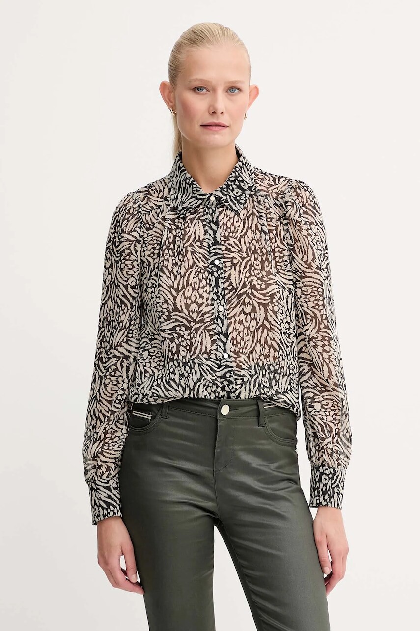 Košeľa Morgan čierna farba, regular, s klasickým golierom, CAPITAL