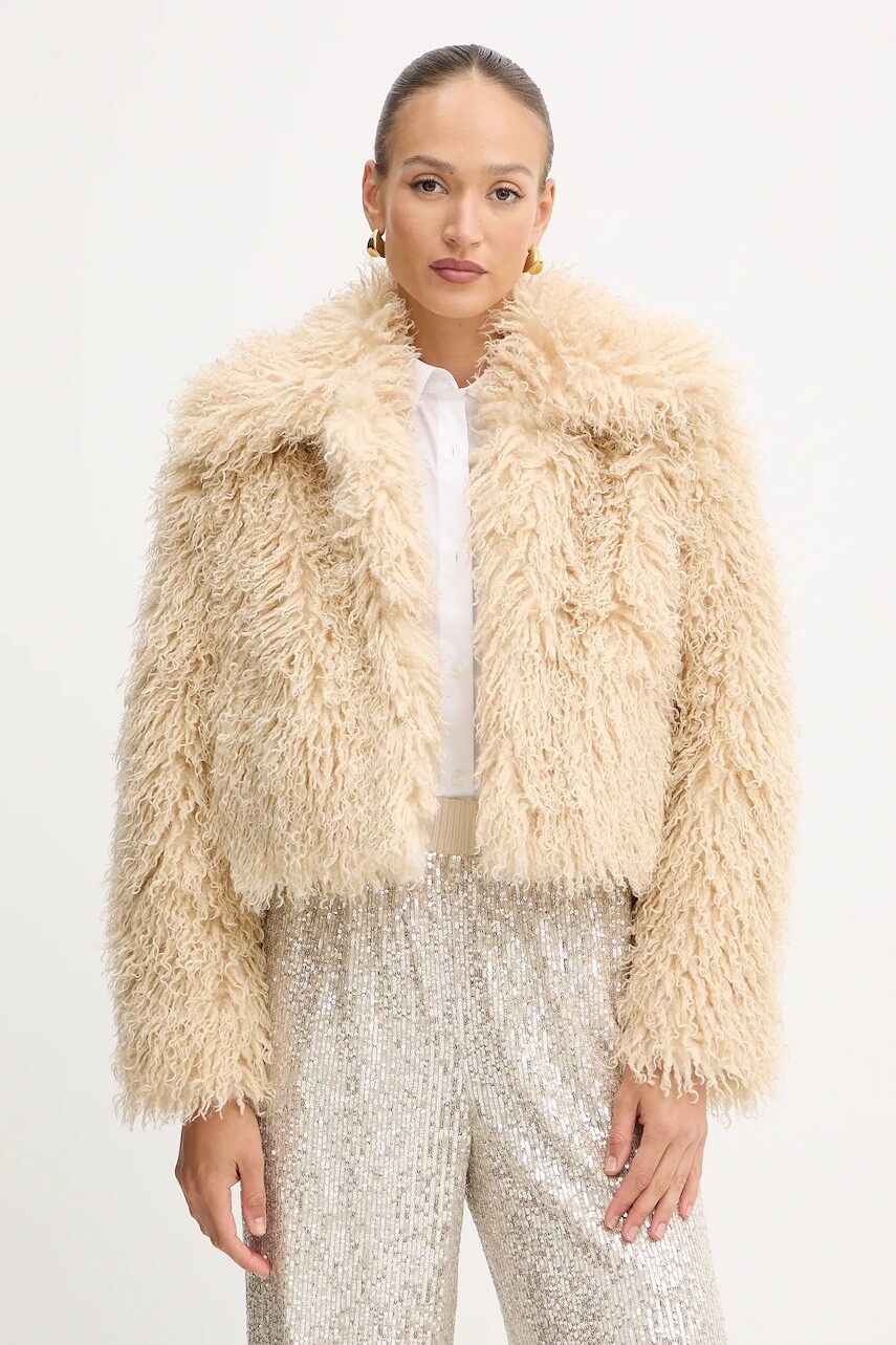 Kabát BOSS Orange béžová farba, 50547960