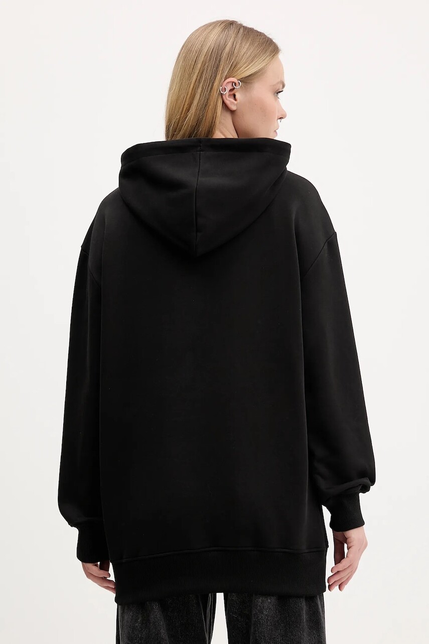 Bavlnená mikina Karl Lagerfeld Jeans čierna farba, s kapucňou, s potlačou, A4W20013