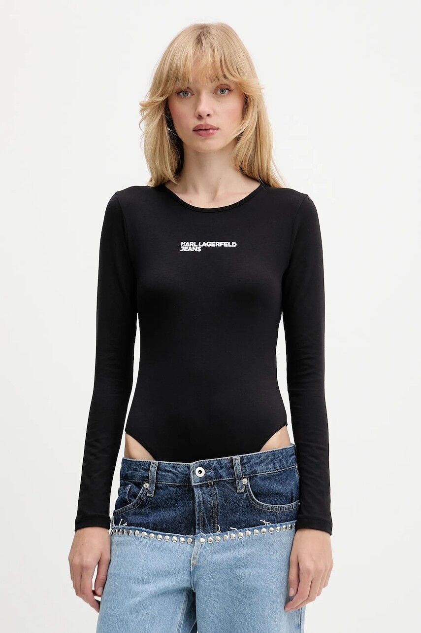 Body Karl Lagerfeld Jeans čierna farba, A4W17017