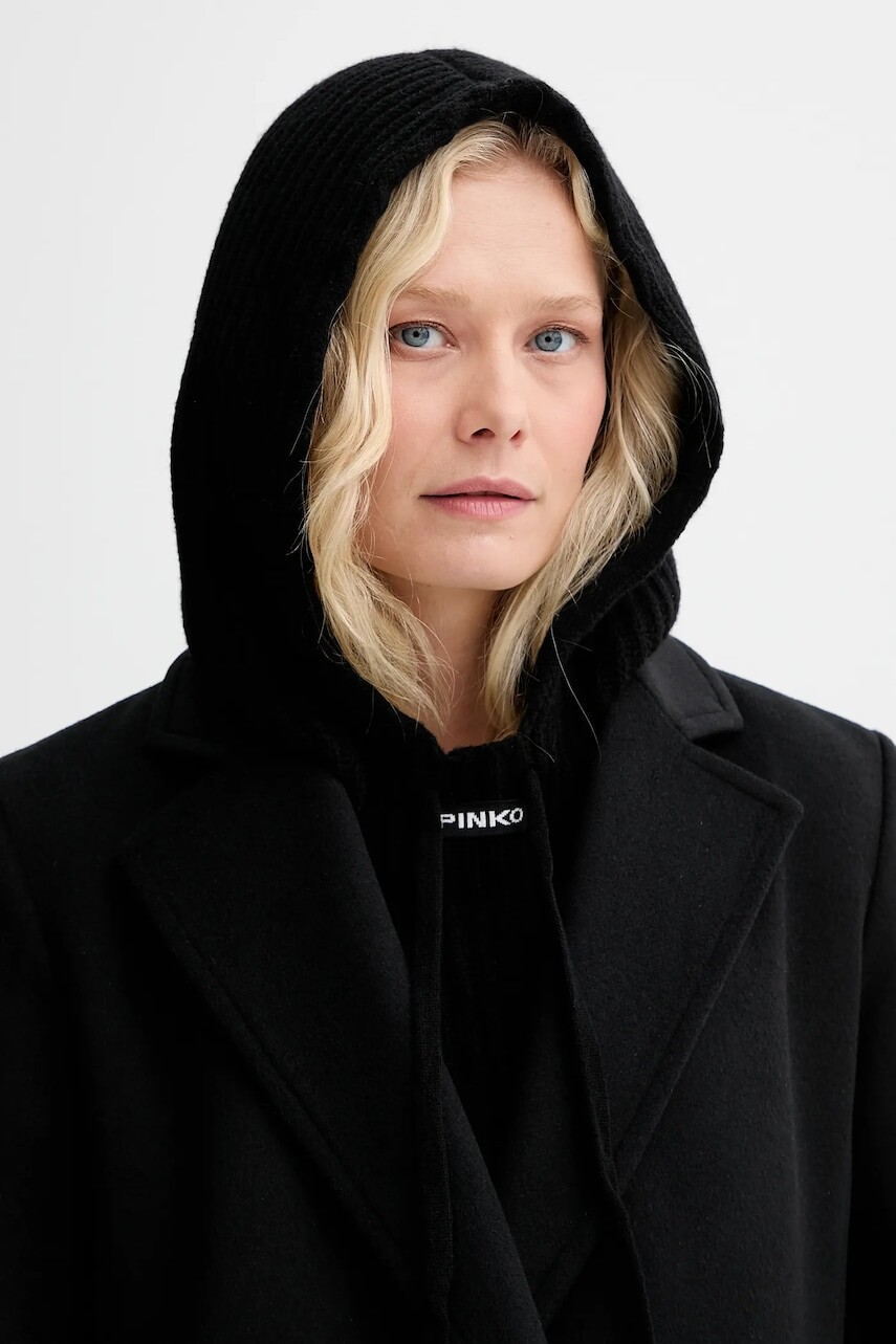 Vlnená kukla Pinko čierna farba, 104494 A2Z1