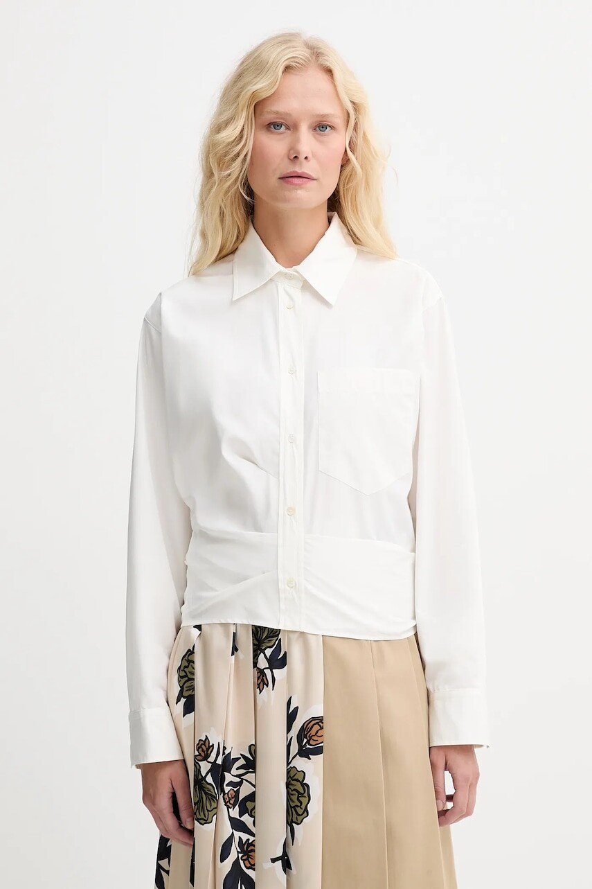 Bavlnená košeľa Weekend Max Mara FRESCO béžová farba, voľný strih, s klasickým golierom, 2525116072600