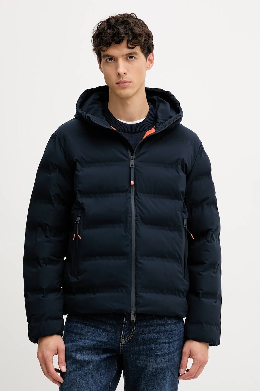 Bunda Tommy Hilfiger tmavomodrá farba, zimná, MW0MW40637