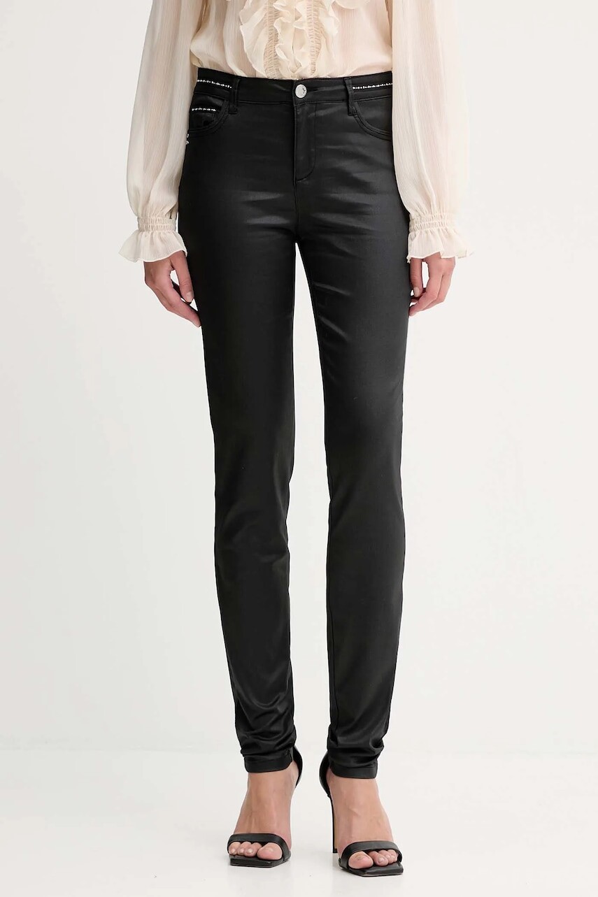 Nohavice Morgan čierna farba, priliehavé, vysoký pás, PALAO