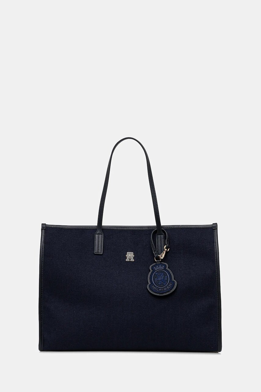 Kabelka Tommy Hilfiger tmavomodrá farba, AW0AW18215